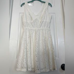 NWOT. Lily Rose Junior's Ivory White Lace Dress Fit & Flare Sleeveless New